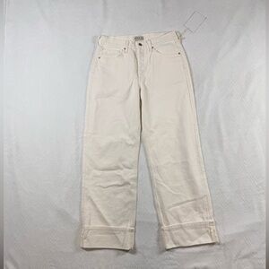 NWT Etica Womens 29 Stanton Relaxed Wide Leg Jeans Cuff Designer 100% Cotton